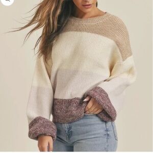 Sadie & Sage Multicolor Crew Neck Sweater